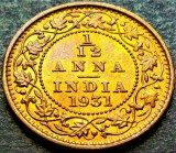 Moneda istorica 1/12 ANNA - INDIA BRITANICA, anul 1931 * cod 2318 = A.UNC