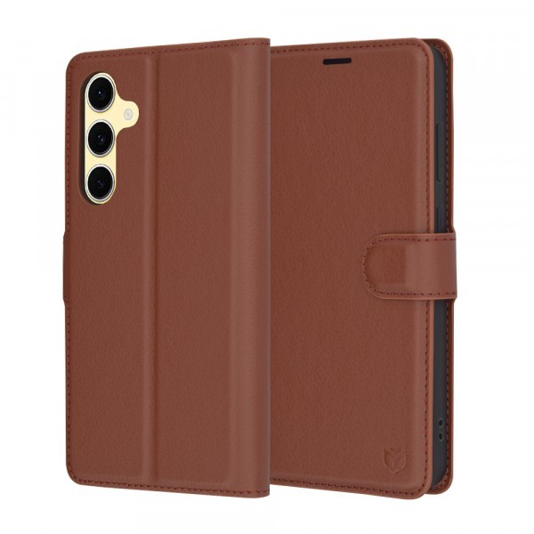 Husa pentru Samsung Galaxy S24 FE S721, Techsuit, Leather Folio, Maro