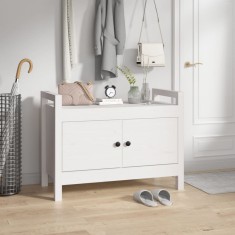 Gossi banca de hol, alb, 80x40x60 cm, lemn masiv pin