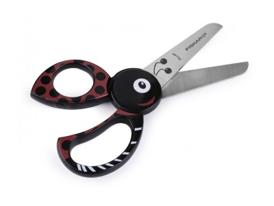 Foarfeca pentru copii stangaci si dreptaci Fiskars, 13 cm, Buburuza rosie foto