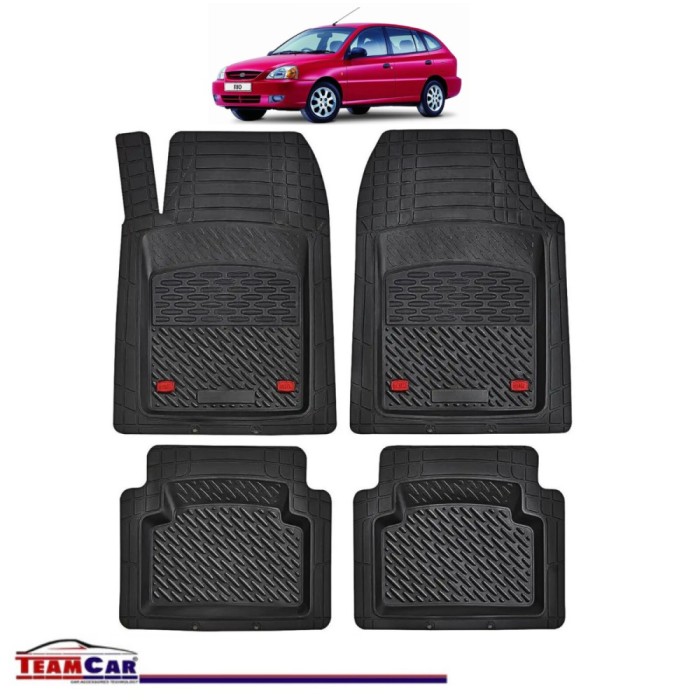 Covorase Auto TeamCar&reg; Tip Tavita Compatibile Kia Rio Generatia II (2005&ndash;2011) Negru Material Rezistent