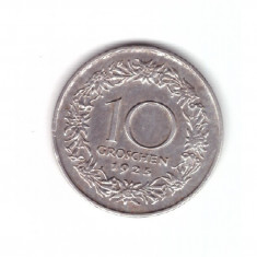 Moneda Austria 10 groschen 1925, stare buna, curata