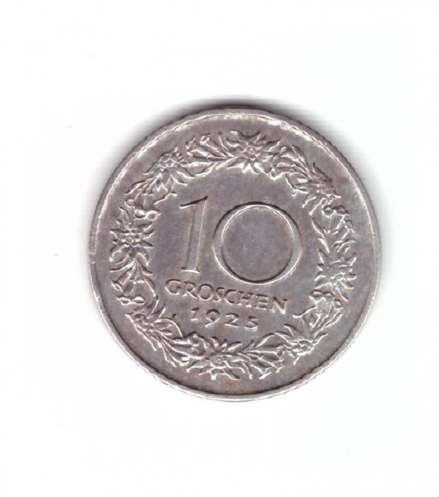 Moneda Austria 10 groschen 1925, stare buna, curata