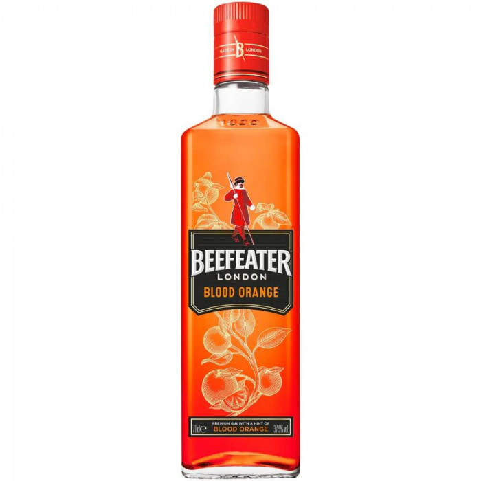 Gin Beefeater Blood Orange, 0.7 L, 37.5% Alcool, Beefeater 700 ml, Beefeater 37.5% Alcool, Bautura Alcoolica Beefeater Blood Orange, Bauturi Alcoolice