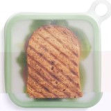 Caserola pentru sandwich Flippy, din silicon si polipropilena, portabil, usor de curatat, capac anti-scurgere, reutilizabil, 15.5 x 15.5 x 2.5 cm, ver