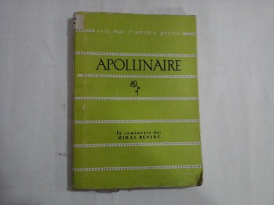 APOLLINAIRE - MIHAI BENIUC - POEME foto