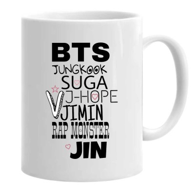 Cana alba personalizata bts members, INOVATIX&amp;reg;. 330 ml foto