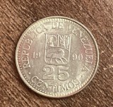 C50 - Moneda foarte veche - Venezuela - 25 centimos - 1990