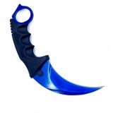 Cumpara ieftin Cutit karambit cu tais CS:GO, teaca si snur de agatat, albastru metalic