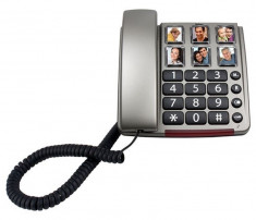 Telefon fix Profoon TX-560 cu butoane mari si 6 locuri pentru fotografii, pentru seniori foto