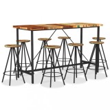Cumpara ieftin Set mobilier de bar, 9 piese, lemn masiv reciclat