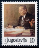 Timbru Iugoslavia 1986 - Liderul Politic Iosip Broz Tito la Birou, Portret (Mi. 2170) - MNH -A101