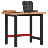vidaXL Banc de lucru 100x60x83 cm lemn masiv fag, dreptunghiular
