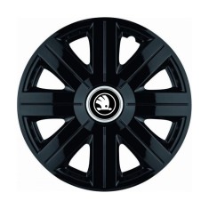 Set 4 Capace Roti Autohelix MSA&reg; potrivite jantelor de 14 inch, pentru Skoda Alb Negru model Cosmos Black