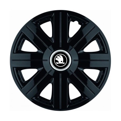 Set 4 Capace Roti Autohelix MSA&amp;reg; potrivite jantelor de 16 inch, pentru Skoda Alb Negru model Cosmos Black foto