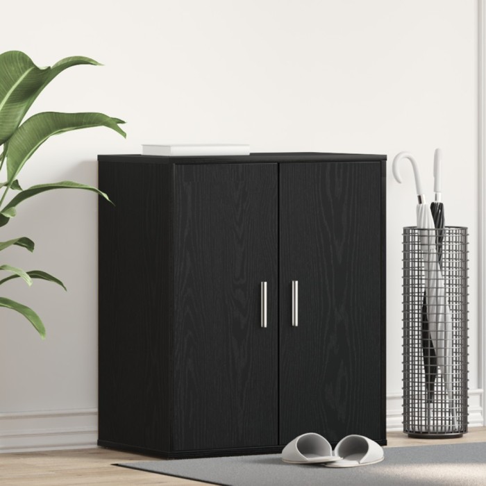 vidaXL Dulap pentru pantofi Stejar negru 60 x 35 x 70 cm Lemn compozit 862682