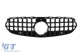 Grila tip GT vopsita &icirc;n negru, potrivita pentru Mercedes C-Class W206 sedan, S206 break dupa 2021 pentru bara standard sau Avantgarde Performance Auto