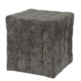 Taburet Bump, fix, patrat, stofa E30, gri, 38 x 38 x 41 cm