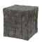 Taburet Bump, fix, patrat, stofa E30, gri, 38 x 38 x 41 cm