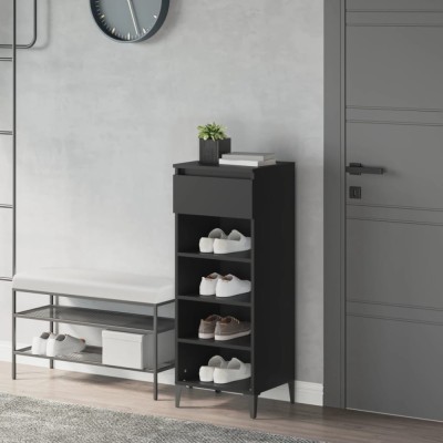 Gossi pantofar, negru, 40x36x105 cm, lemn prelucrat foto