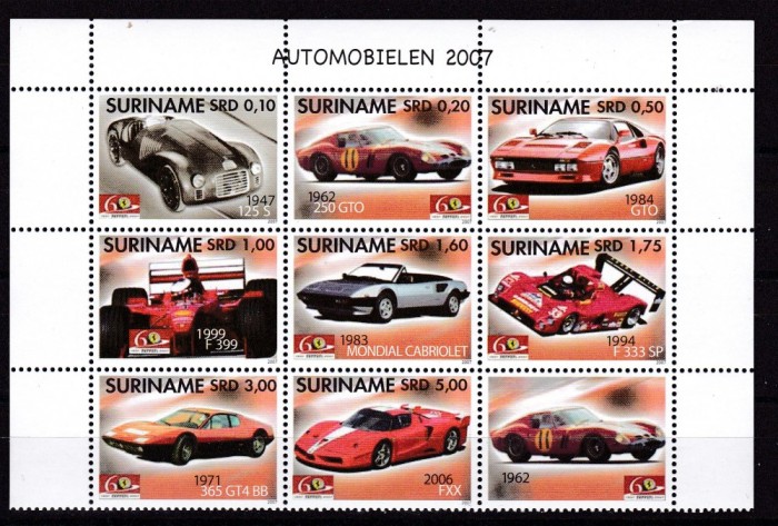 Surinam 2007 automobile MI 2144-2151 MNH