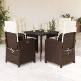 VidaXL Set mobilier de grădină, 5 piese, cu perne, maro, poliratan