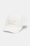 EA7 Emporio Armani șapcă de baseball din bumbac culoarea alb, cu imprimeu, AF13009.7W000327
