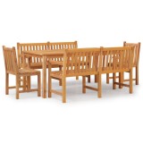 Set de sufragerie de gradina, lemn masiv de tec, 5 piese