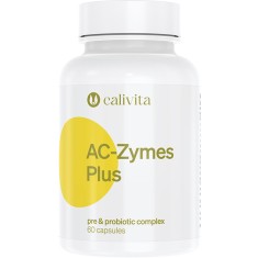 Ac-Zymes Plus Complex de Pro şi Prebiotice Supliment Alimentar pentru sprijinirea Florei Intestinale pe baza de Probiotice (60 capsule) - CaliVita