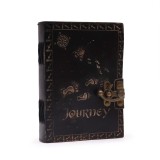 Agenda Jurnal vintage din piele cu inchidere metalica - Calatorie
