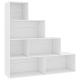 Bibliotecă/Separator cameră, alb, 155x24x160 cm, PAL