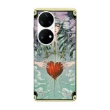 Husa compatibila cu Huawei P50 Pro model Broken Hearth, Silicon, TPU, Viceversa, Transparent, Carcasa
