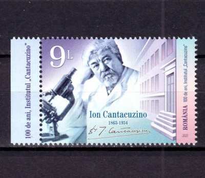 ✅RO 2021 LP 2344 ,&amp;quot; 100 de ani, Institutul &amp;bdquo;Cantacuzino&amp;rdquo; &amp;quot;, serie+tabs ( stanga sau dreapta ) ,MNH foto