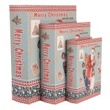 Cumpara ieftin Set 3 cutii Craciun tip Carte lemn multicolor 27x22x7 cm, 22x17x6 cm, 17x12x4 cm