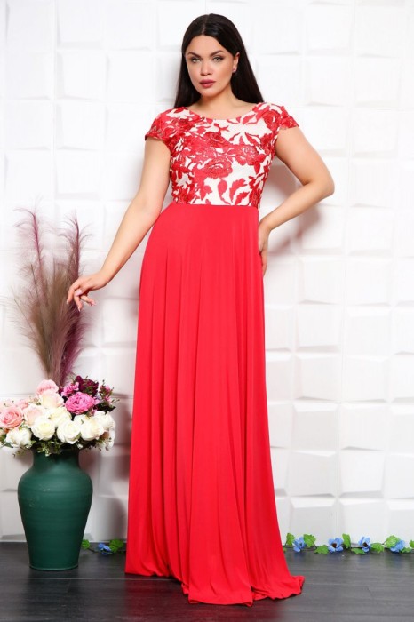 Rochie de ocazie lunga Rosu - 40Marimea