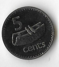 Moneda 5 cents 1969 - Fiji, UNC foto