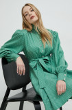 Custommade rochie Linnea culoarea verde, mini, evazati