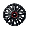 Set 4 Capace Roti pentru Dacia Nou, model Royal Black Cu Inel Rosu, R15, DACIA