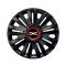 Set 4 Capace Roti pentru Dacia Nou, model Royal Black Cu Inel Rosu, R15, DACIA