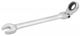 Cheie Combinata cu Clichet Cap Flexibil 9mm Tolsen, CR-V, Cromata, Unghi 180 Grade