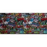 Mousepad Profesional pentru Gaming, 90 x 40 cm, Baza Cauciucata si Cusaturi Laterale, Compatibil Laptop sau Calculator, Premium, Graffiti, CBD CORAL B