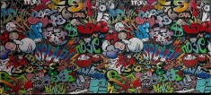 Mousepad Profesional pentru Gaming, 90 x 40 cm, Baza Cauciucata si Cusaturi Laterale, Compatibil Laptop sau Calculator, Premium, Graffiti, CBD CORAL B