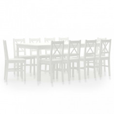 Set de mobilier de bucatarie, 11 piese, alb, lemn de pin foto