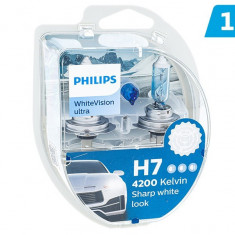 Becuri Philips H7 12v 55w Px26d + W5w 12v W21x9,5d Whitevision Ultra 4200k PH-35495