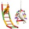 Set jucarii papagali Navaris, 2 piese, leagan si scara, lemn de plop, NAV0000273T001C