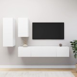 VidaXL Set dulapuri TV, 4 piese, alb, PAL