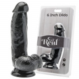 Dildo cu testicule și ventuză solidă. Penis artificial 15 cm