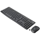 Set tastatura + mouse wireless, 2.4 GHz, Negru, Logitech