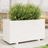 vidaXL Jardinieră de grădină, alb, 90x40x49,5 cm, lemn masiv de pin