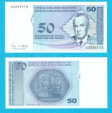 Bosnia Hertegovina (pick 57) 50 Pfeniga 1998 UNC; faţă: Skender Kulenović